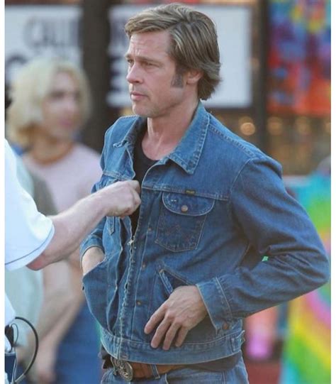 Once Upon a Time in Hollywood Brad Pitt Cliff Booth Blue Denim Jacket