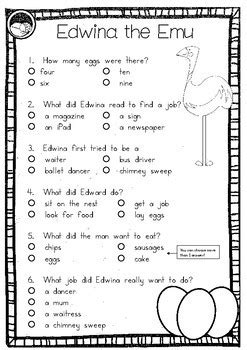 Edwina the Emu ~ A week of reading activities by Miss Simplicity