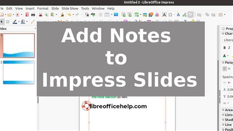 Add Notes to LibreOffice Impress Slides - YouTube