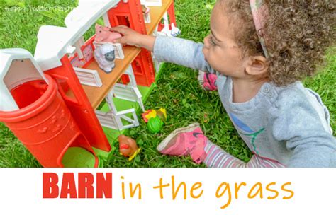 Toy Barn in the Grass Toddler Activity - Happy Toddler Playtime