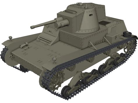 7TP Polish Light Tank 3D Model - 3DCADBrowser