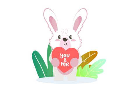 Valentine Animal with Love Symbol Graphic by luckygenic · Creative Fabrica