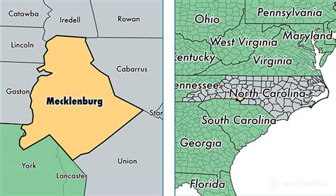 Mecklenburg County Nc Map - Cities And Towns Map