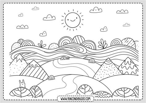 Landscape Paisaje Para Colorear Dibujos Para Colorear Paisajes | Porn ...