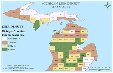 Michigan Population Density Map