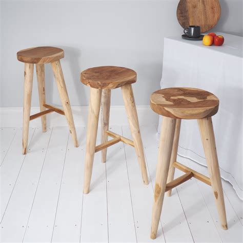 Natural Wood Bar Stool - ZaZa Homes