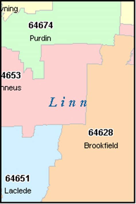 LINN County, Missouri Digital ZIP Code Map