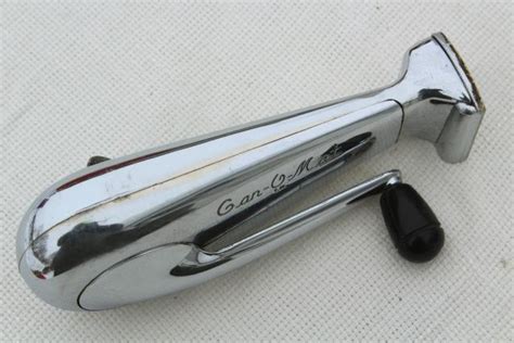 40s 50s vintage chrome Can-O-Mat swing a way style can opener w/ wall mount