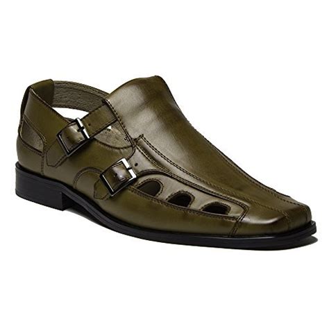 New Men's 33308 Leather Lined Double Buckle Closed Toe Dress Sandals | eBay