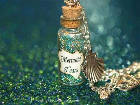 Mermaid Tears Bottle Necklace Sea Shell Charm Disney