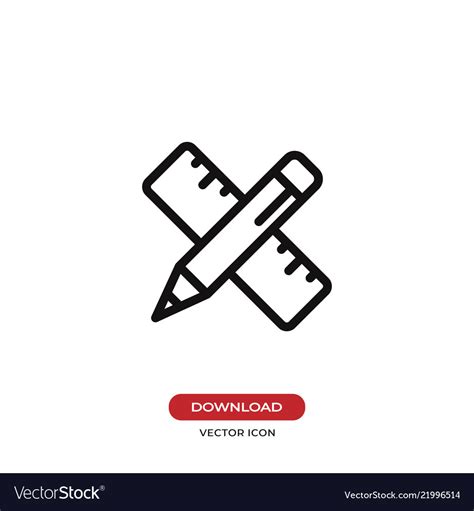 Pencil and ruler icon graphic design symbol Vector Image