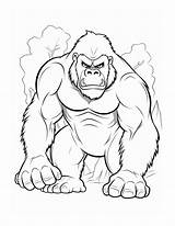 Gorilla Coloring Pages Free PDF Printables  Skip To My Lou sketch template