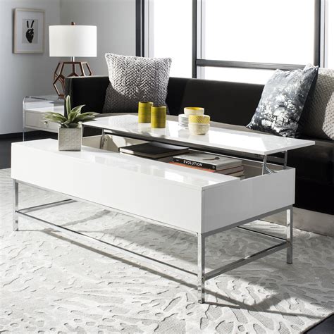 Safavieh Carolina Contemporary Lift-Top Coffee Table, White Lacquer - Walmart.com - Walmart.com