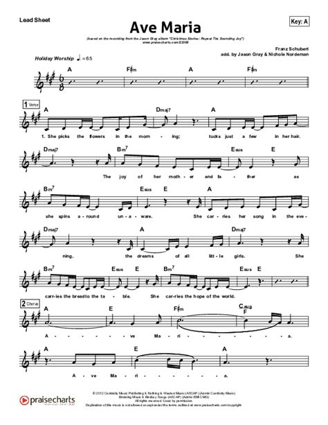 Ave Maria (A Song For Mary) Sheet Music PDF (Jason Gray) - PraiseCharts