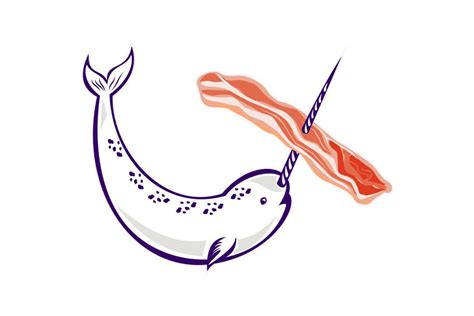 narwhal whale stringing bacon – MasterBundles