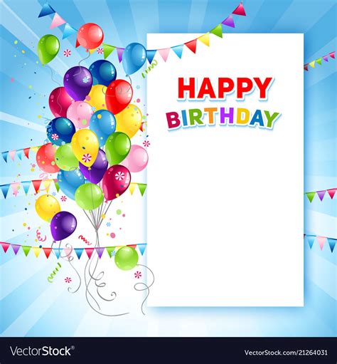 Festive happy birthday card template Royalty Free Vector