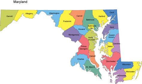 Maryland Map with Counties