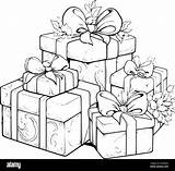Gift Box Coloring Pages Drawing For Kids Stock Vector Image & Art  Alamy sketch template