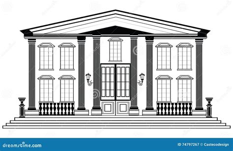 Architectural Facade Blueprint Of A Modern House Stock Photography ...