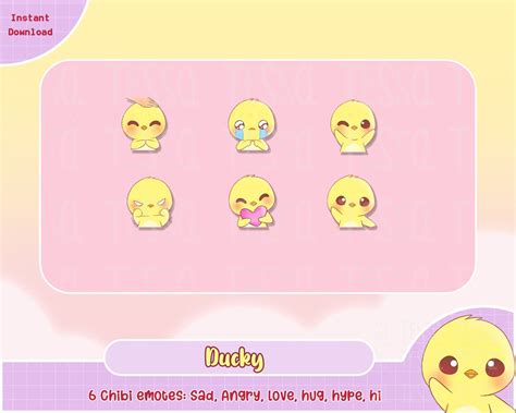 Baby Duck Twitch Emotes, Cute Twitch Emote, Discord, Hi, Sad, Angry ...