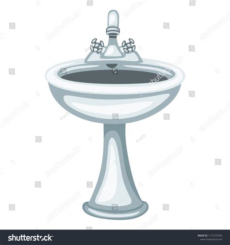 Bathroom Related Objects Cartoon Illustration Sink Stock Vector ...