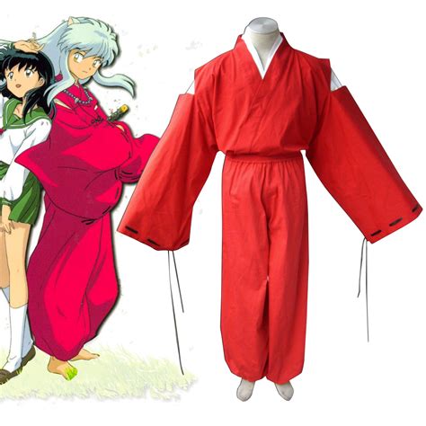 Inuyasha Red Inuyasha Kimono Anime Cosplay Costumes Outfit Inuyasha Red Inuyasha Kimono Anime ...