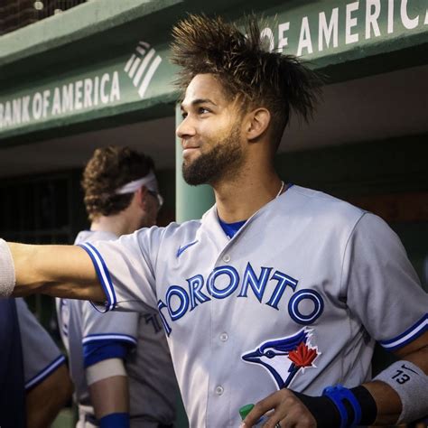 lourdes gurriel jr in the dugout during the jays vs red sox game on 8 ...