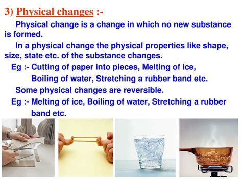 Which scenarios are examples of physical changes - Julitip