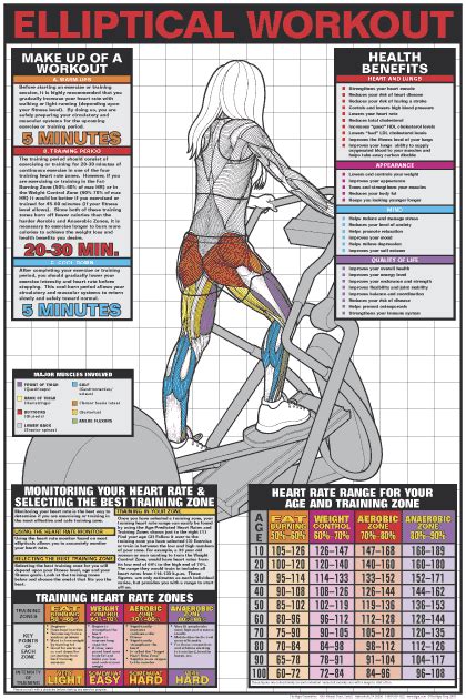 Elliptical Workout Poster - Laminated