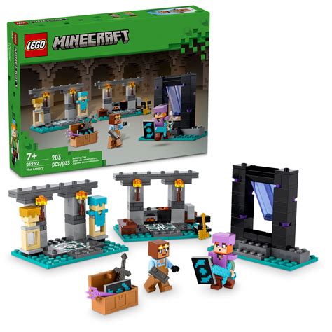 LEGO Minecraft The Armory Building Set, Includes Popular Minecraft Figures Alex and Armorsmith ...