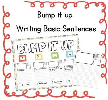 Bump It Up Writing Wall- Sentence Writing & Writing Basics | TPT