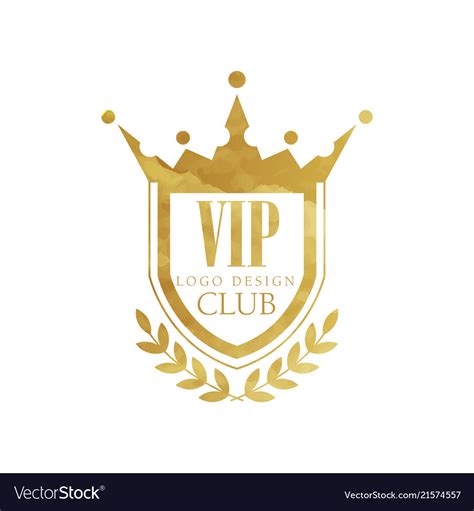 Vip club logo design luxury golden badge Vector Image