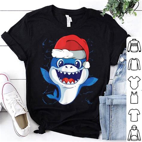 Premium Cute Christmas Baby Shark in a Santa Hat shirt, hoodie, sweater, longsleeve t-shirt