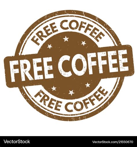 Free coffee sign or stamp Royalty Free Vector Image