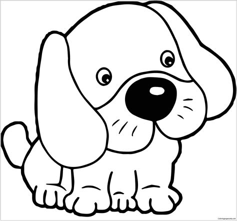 Puppy Dogs Cute Coloring Page - Free Printable Coloring Pages