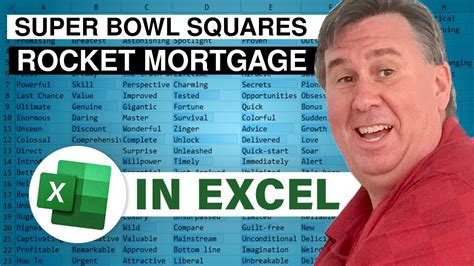 Excel Rocket Mortgage Revolution: Super Bowl Squares Percentages ...