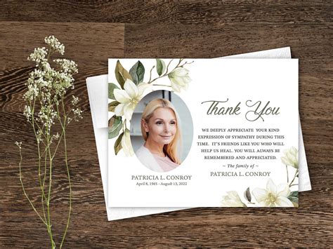 Funeral Thank You Card Funeral Acknowledgement Card E - vrogue.co