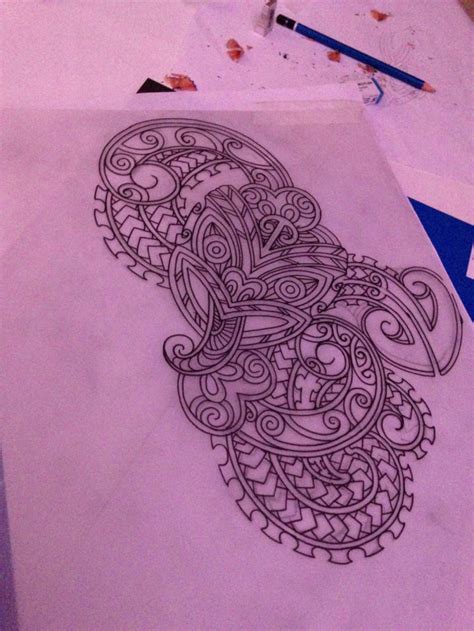 Drawing for Taniwha tattoo...