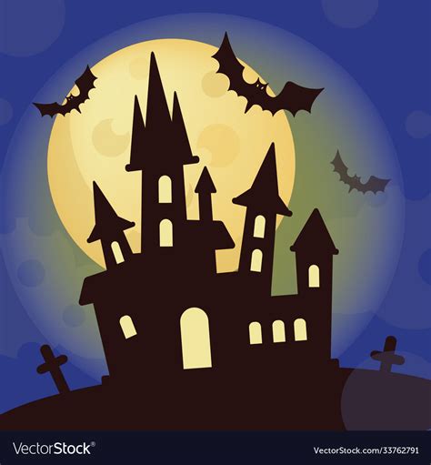 Halloween castle mystic holiday cartoon Royalty Free Vector