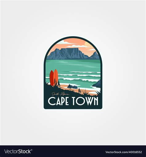 Cape town national park logo patch design south Vector Image