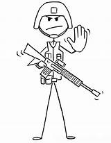Soldier Stickman Coloring Page Printable For Kids  sketch template