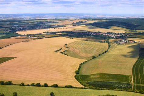 Aerial View of a Beautiful Landscape with Vineyards in South Moravian Region in Czech Republic ...