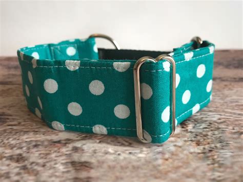 Teal Polka Dots Greyhound Collar / 1.5 Wide Martingale - Etsy | Greyhound collar, Martingale dog ...