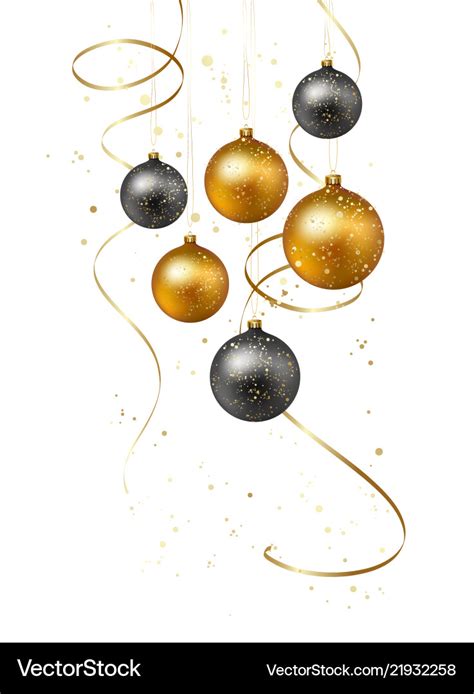 Christmas background with gold baubles Royalty Free Vector