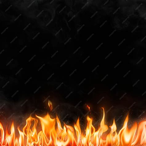 Free Photo | Flame border background, black realistic fire image