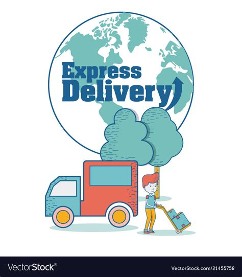 Express delivery cartoon Royalty Free Vector Image