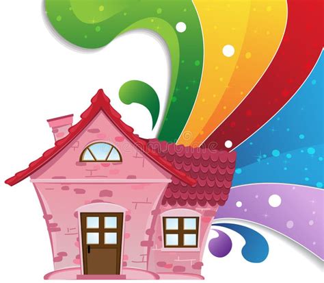 Rainbow house stock illustration. Illustration of cartoon - 9180907