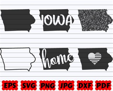 Iowa State Map Silhouette Iowa Cricut State svg eps png dxf jpg State Cut File Iowa Clipart Iowa ...