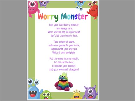 Worry Monster Poem | Teaching Resources