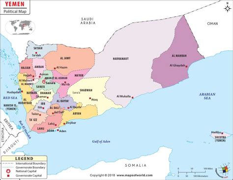 Political Map of Yemen | Yemen Governorates Map